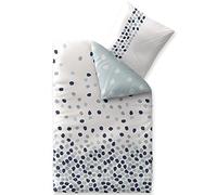 CelinaTex Fashion Iris Lenzuola Double Face Cotone Pois Bianco Blu Grigio 155 x 200 cm
