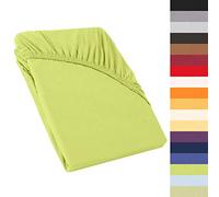 CelinaTex Lenzuolo con Angoli Perla, Cotone, Verde Mela 160 g/m², Topper 180x200-200x200 x 20 cm-1er Set