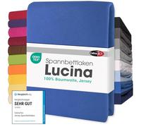 CelinaTex Lucina lenzuolo elasticizzato cotone 140x200-160x200 cm blu royal