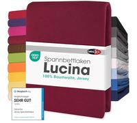 CelinaTex Lucina lenzuolo elasticizzato cotone 140x200-160x200 cm bordeaux