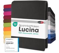 CelinaTex Lucina lenzuolo elasticizzato cotone 140x200-160x200 cm nero