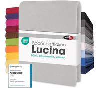 CelinaTex Lucina lenzuolo elasticizzato cotone 180x200-200x200 cm grigio argento