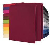 CelinaTex Lucina Lenzuolo Elasticizzato Cotone 2er-Set 140x200-160x200 cm Bordeaux Rosso