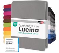 CelinaTex Lucina Lenzuolo Elasticizzato Cotone 2er-Set 140x200-160x200 cm Grigio Scuro