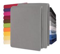 CelinaTex Lucina lenzuolo elasticizzato cotone 2er-Set 90x200-100x200 cm grigio scuro