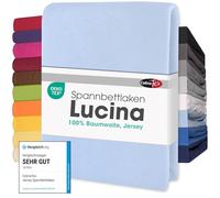 CelinaTex Lucina Lenzuolo Elasticizzato Cotone 90x200-100x200 cm Blu Acqua