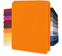 CelinaTex Lucina Lenzuolo Elasticizzato Topper spessori per Letto Contenitore Cotone 180x200-200x200 cm Arancione