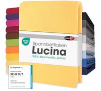 CelinaTex Lucina Lenzuolo Elasticizzato Topper spessori per Letto Contenitore Cotone 180x200-200x200 cm Giallo Crema