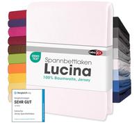 CelinaTex Lucina lenzuolo elasticizzato topper spessori per letto contenitore cotone 180x200-200x200 cm bianco neve