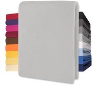 CelinaTex Lucina lenzuolo elasticizzato topper spessori per letto contenitore cotone 180x200-200x200 cm grigio argento