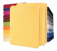 CelinaTex Lucina Lenzuolo Elasticizzato Topper spessori per Letto Contenitore Cotone 2er-Set 140x200-160x200 cm Giallo Crema