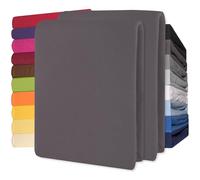 CelinaTex Lucina Lenzuolo Elasticizzato Topper spessori per Letto Contenitore Cotone 2er-Set 90x200-100x200 cm Antracite Grigio