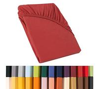 CelinaTex Relax Lenzuola ad Angoli Elastici, Cotone, Kirsch-Rot, 180 x 200-200 x 220 cm