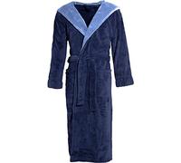CelinaTex Texas Accappatoio, Microfibra, Blu Scuro Blu Medio Lungo con Cappuccio, Standard, XL