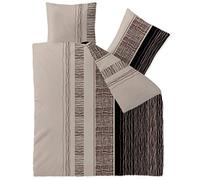 CelinaTex Touchme - Biancheria da letto in flanella di cotone, modello Greta, colore: beige, grigio, nero, 100% cotone, beige., 200 x 220 cm