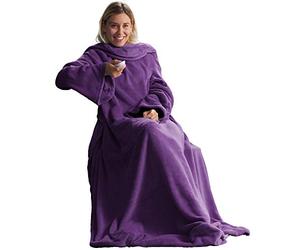 CelinaTex TV Decke Coperta soffice con Maniche Tasche Tasche per i Piedi Microfibra Pile Coral Coperta 170 x 200 cm Lilla