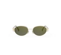 Celine Cl40235u Occhiali Da Sole Donna Oro Ovali Verde 54mm