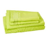 CELINE LINEN Luxury Silky-Soft 1500 Premier Softest Hotel Quality Wrinkle-Free 4-Pezzi Lenzuolo Set Tasca Profonda fino a 16 pollici King Lime