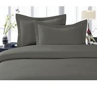 Celine Linenbest, Softest, Coziest Copripiumino Ever. 1500 Thread Count Egyptian Quality Luxury Super Soft Wrinkle Free 3-Piece Duvet Cover Set, Full/Queen, Grigio