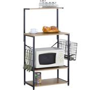 CELINO making your day Scaffale a 4 ripiani per forno a microonde, con ganci, per riporre posate da cucina, 75,5 x 40 x 123 cm