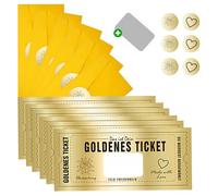 Celiodd 6 biglietti d'oro, voucher da grattare, biglietto d'oro, buono per compleanno, buoni da grattare da soli, per scrivere voucher fai da te