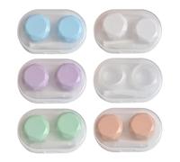 Celiodd 6 lenti a contatto, contenitore per lenti a contatto, in plastica, con pinzette e ventose (6 colori), bianco