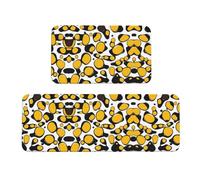 Cell Molecules - Set di 2 tappetini da cucina antiscivolo, adatti per cucina, lavanderia e ingresso