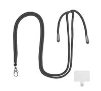 Cell Phone Lanyard Crossbody Adjustable Neck Strap for Around The Hand with Clear Tether Tab for Most Full Coverage Phones Case(Black)