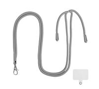 Cell Phone Lanyard Crossbody Adjustable Neck Strap for Around The Hand with Clear Tether Tab for Most Full Coverage Phones Case(Gray)