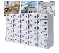 伟 祥 Cell Phone Locker, 20/30/40 Slots Acrylic Cell Phone Storage Locker with Door Locks and Keys, Large Capacity Design, Large Capacity Design, Wall-Mounted Locker Box for Employees Office Classroom