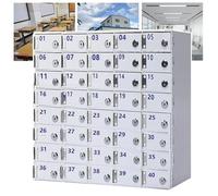 伟 祥 Cell Phone Locker, 20/30/40 Slots Acrylic Cell Phone Storage Locker with Door Locks and Keys, Large Capacity Design, Large Capacity Design, Wall-Mounted Locker Box for Employees Office Classroom