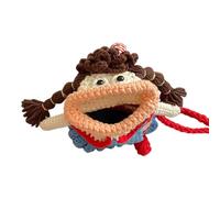 Cell Phone Purse - Knitted Pouch, Funny Design, Doll Accessory, Salvataggio Mouth Styling Feature, Cute Mini Holder Lightweight | Portable Carrying Bag Novelty Fashion Item, Outdoor Shopping, rosso