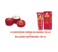 Cella 2 crema da barba 150 ml + balsamo dopobarba 100 ml rosso Made in Italy