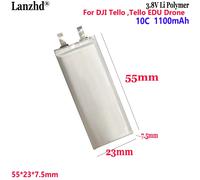 Cella ai polimeri di litio da 3,8 V per DJI Tello Tello EDU Drone Car aereo modelli di navi controllare da remoto l'aereo 762355 1100 mAh