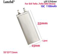 Cella ai polimeri di litio da 3,8 V per DJI Tello Tello EDU Drone Car aereo modelli di navi controllare da remoto l'aereo 762355 1100 mAh