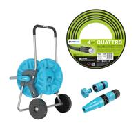 Cellfast Aluplus carrello portatubo 1/2" + tubo Quattro 15m + irrigatore