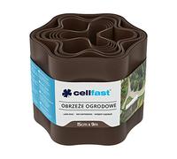 Cellfast Bordo per Aiuole Palisade Palizzata Ondulata Recinzione da Giardino Nero (15cm x9m, Marrone)