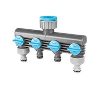 Cellfast Distributore 4 Vie Connessione per Tubo da Giardino Ramificazione Regolazione Continua Rubinetto G3/4" G1 cellPRO