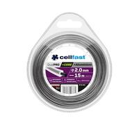 Cellfast Filo da taglio con anima - Filo per decespugliatore - Alluminio rinforzato - Quadrato - 2,0 mm 15 m - Dual PRO