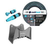 Cellfast Hobby set: tubo 1/2" 25 m + gancio grigio + irrigatore