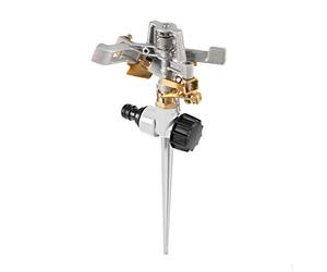 CELLFAST Irrigatore Ad Impulsi Da Giardino Spruzzatore Per Prati In Metallo Con Flusso D'Acqua Controllabile Per Prato Fiori Piante Regolazione A Gradini Basic