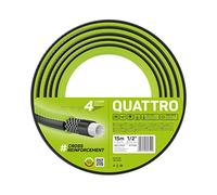 Cellfast QUATTRO Tubo da giardino resistente, leggero a 4 strati, resistente ai raggi UV, tubo in filo, treccia a croce, 20 bar, 1/2" 15 m, 10-064