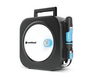 CELLFAST Set Di Avvolgitubo Da Giardino Con Tamburo Di Ispezione Supporto A Parete Tubo Di Collegamento Spruzzatore Di Pulizia Raccordo Rapido E Connessione Del Tubo ENERGO XS