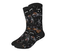 Cello And Musical Notes Pattern Calzini 40Cm Idee Calzini Da Equipaggio Comodo Calze Uomo Per Esterno Hike Running