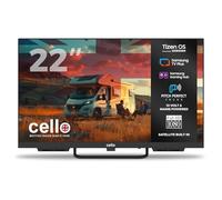 Cello CTRAV-22TZ Smart TV 22" 12V per camper e barca, Tizen OS di Samsung, ricevitore satellitare integrato, Gaming Hub, altoparlanti Pitch Perfect, Bluetooth, triplo sintonizzatore