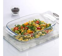 CELLO Giacinta - Teglia da forno in vetro borosilicato, set da forno in vetro per forno a microonde, 2,7 l, trasparente