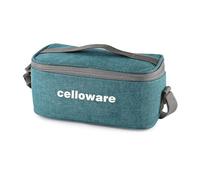 CELLO Hot N Fresh - Set di 3 contenitori per il pranzo con borsa, colore verde, esterno in plastica e interno in acciaio inox Tiffin con giacca, a prova di perdite, ideale per università e ufficio