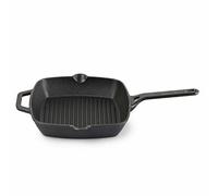 CELLO Ironica - Bistecchiera in ghisa pre-stagionata, 24 cm, 5 anni di garanzia, induzione e base a gas, base pesante, manico robusto, colore nero