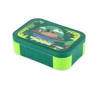 CELLO Kidzbee Galaxy Mowgli's Ride - Contenitore termico per il pranzo per bambini con scatola interna in acciaio, verde | Design 3D Touch & Feel Tiffin Box | A prova di perdite e resistente alla