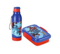 CELLO Lunch On Spiderman, set regalo con contenitore termico e borraccia per bambini, set da 2, rosso, a prova di perdite, facile da pulire, ideale per scuola e picnic